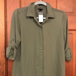 Merona Olive Button Up Blouse
